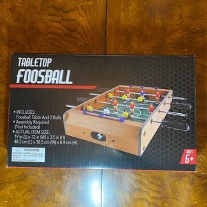 Table top foosball table